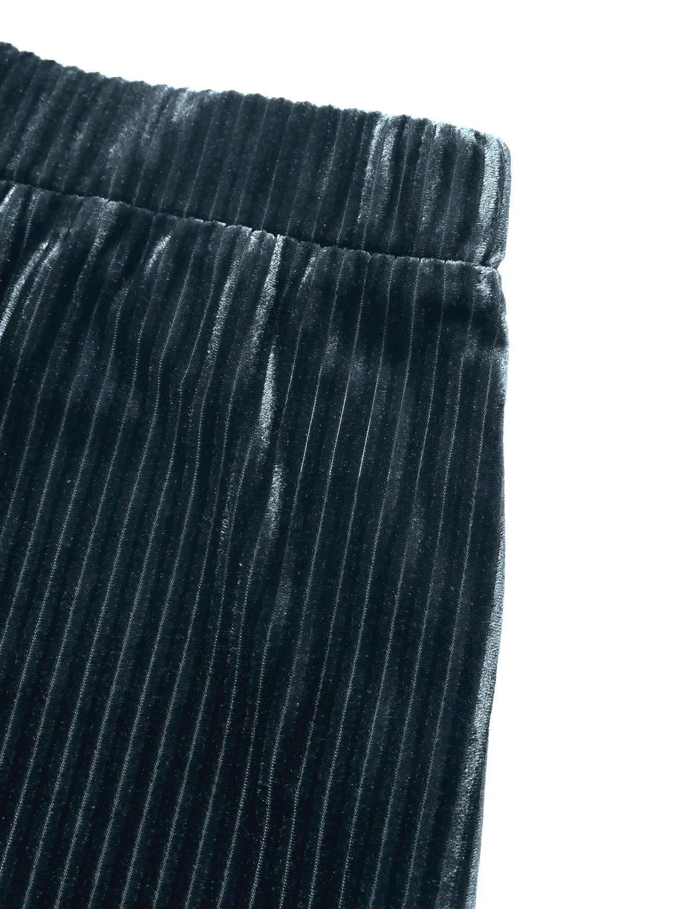 High-Waisted Ribbed Velvet Flare Pants 