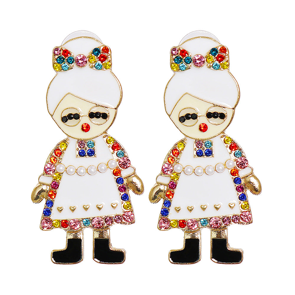 Rhinestone Alloy Earrings 