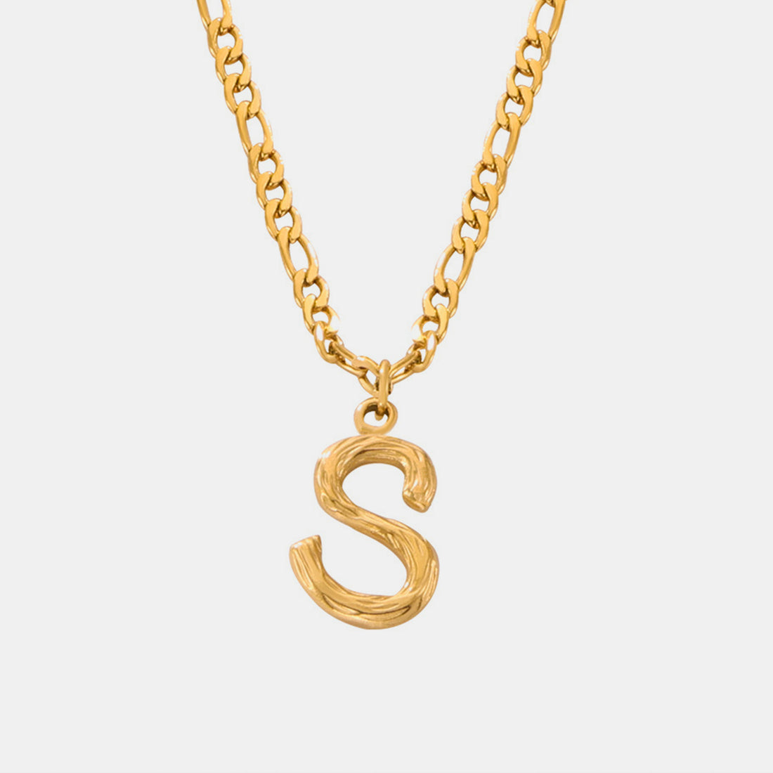 Titanium Steel Letter Pendant Necklace 