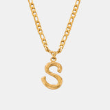 Titanium Steel Letter Pendant Necklace 