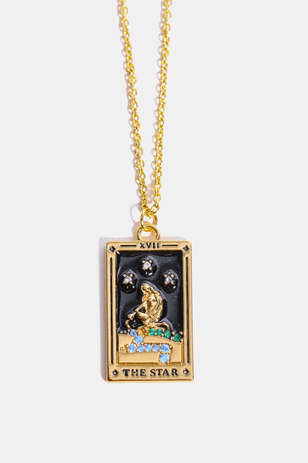 Tarot Card Pendant Stainless Steel Necklace 