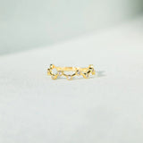 18K Gold-Plated 925 Sterling Silver Zircon Ring 