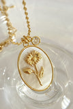 Flower Shell Pendant Copper Necklace 