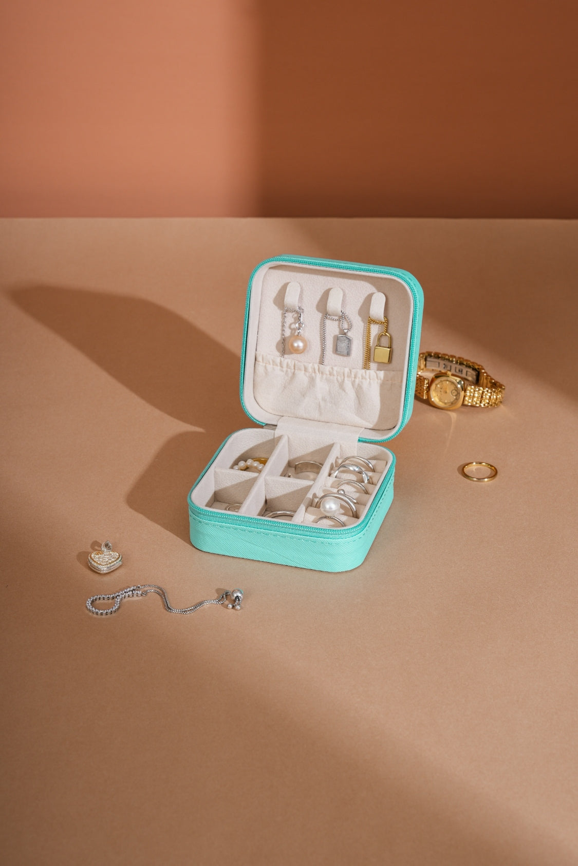 PU Leather Square Jewelry Box 