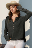 Double Take Full Size Notched Thumbhole Long Sleeve T-Shirt 