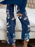 Round Neck Top and Printed Pants Lounge Set Lingerie & Nightwear