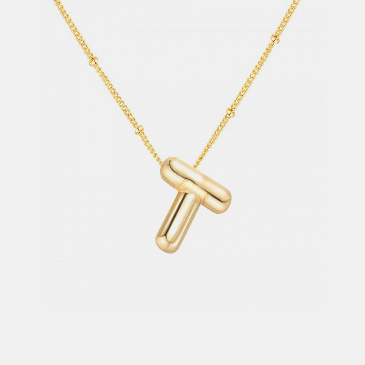 Gold-Plated Bubble Initial Necklace 