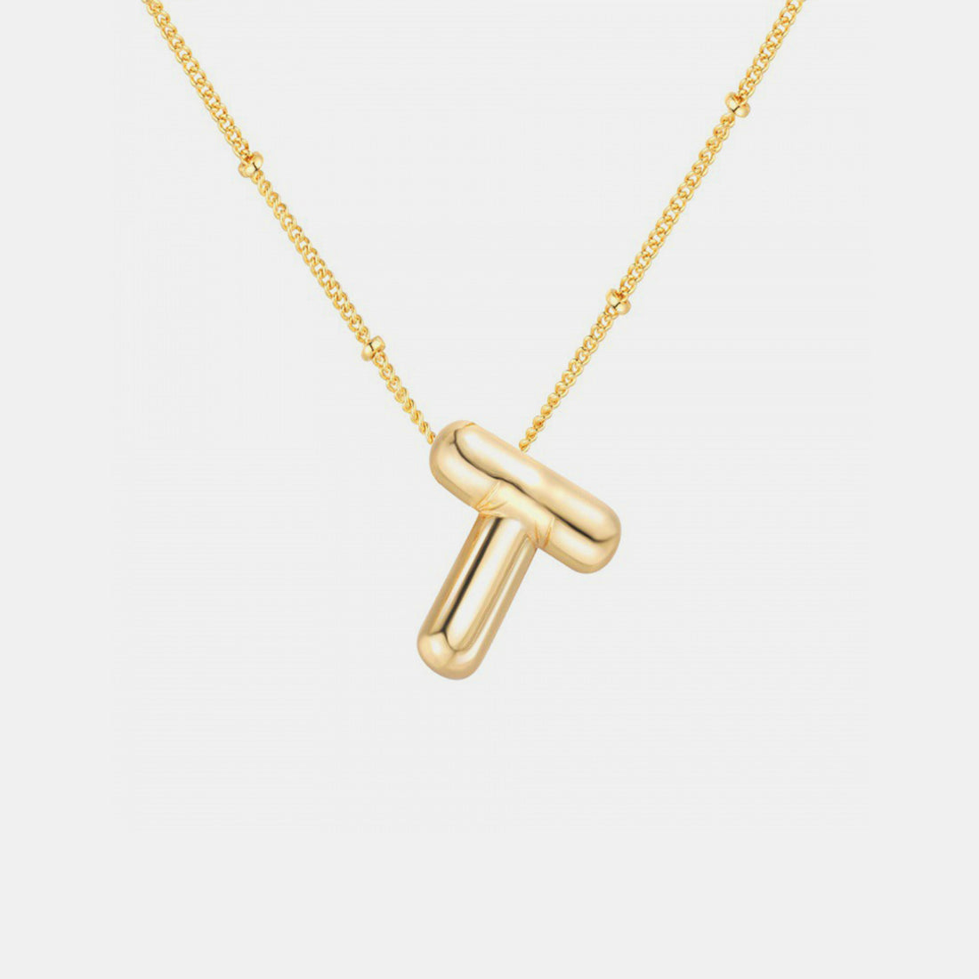 Gold-Plated Bubble Initial Necklace 
