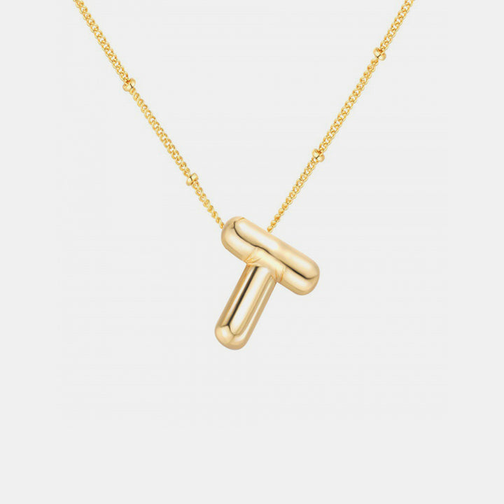 Gold-Plated Bubble Initial Necklace 