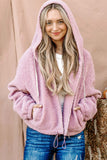 And The Why Sherpa Drawstring Cropped Hooded Jacket 