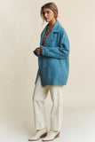 J.NNA Tweed Double-Breasted Long Sleeve Coat 
