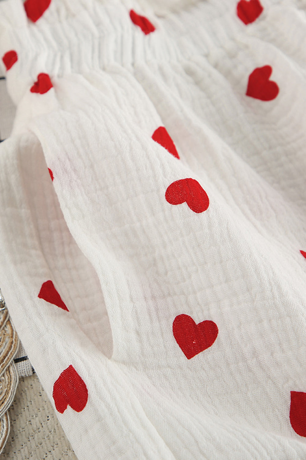 Basic Bae Heart Collared Neck Button Down Top and Shorts Set 