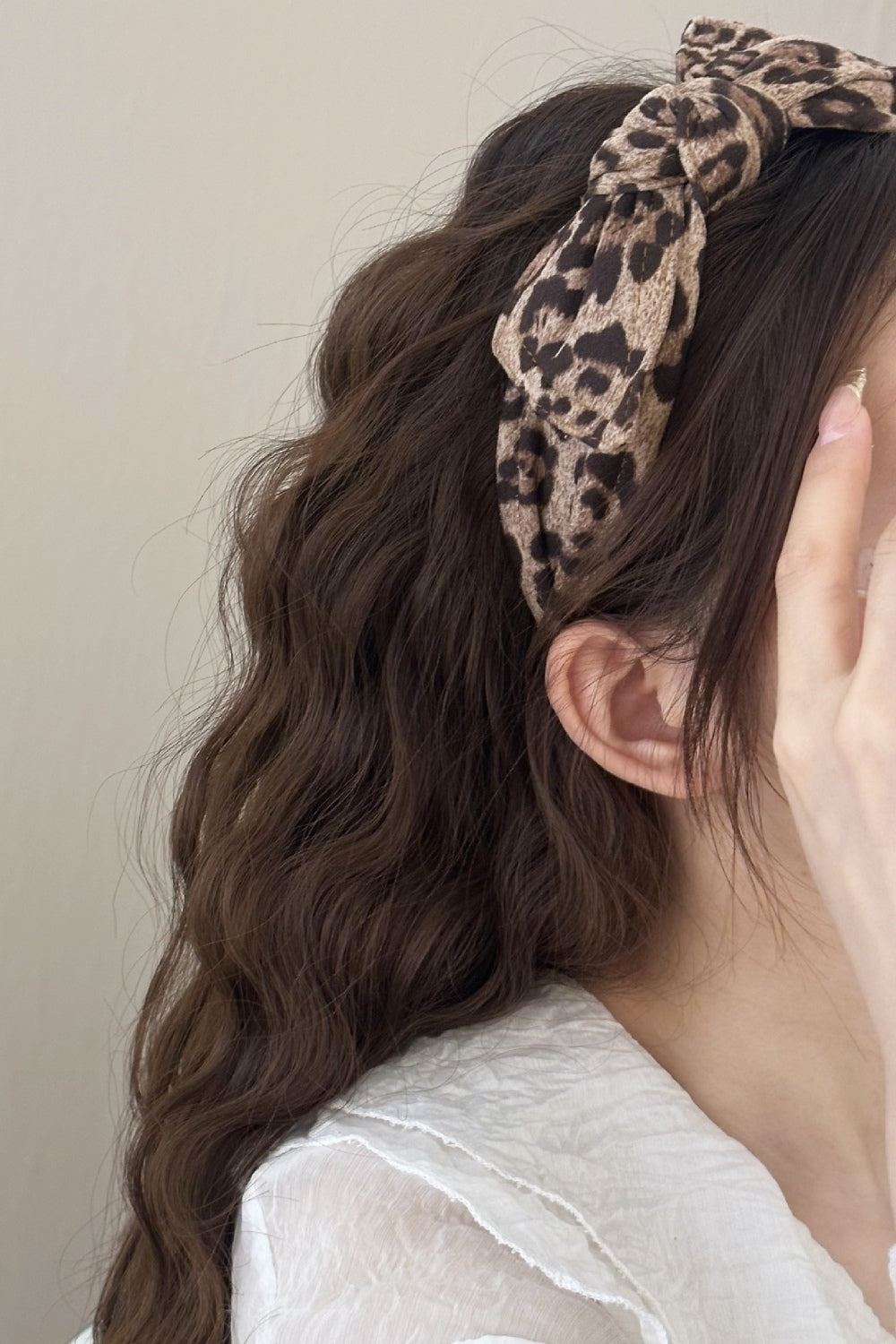 Leopard Polyester Wide Headband 