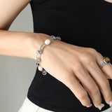 Freshwater Pearl Titanium Steel Bracelet 