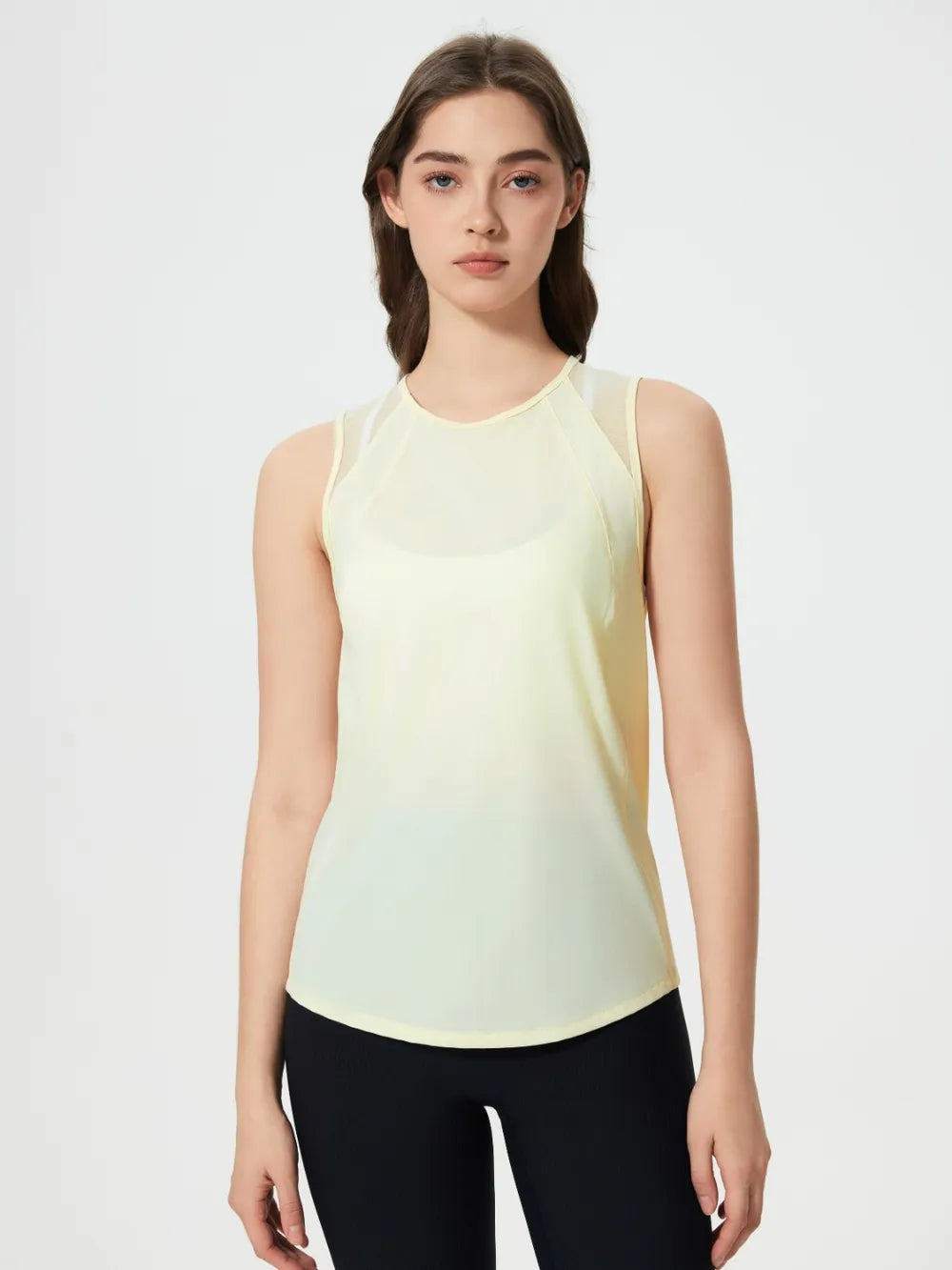 Millennia Cutout Back Round Neck Active Tank 