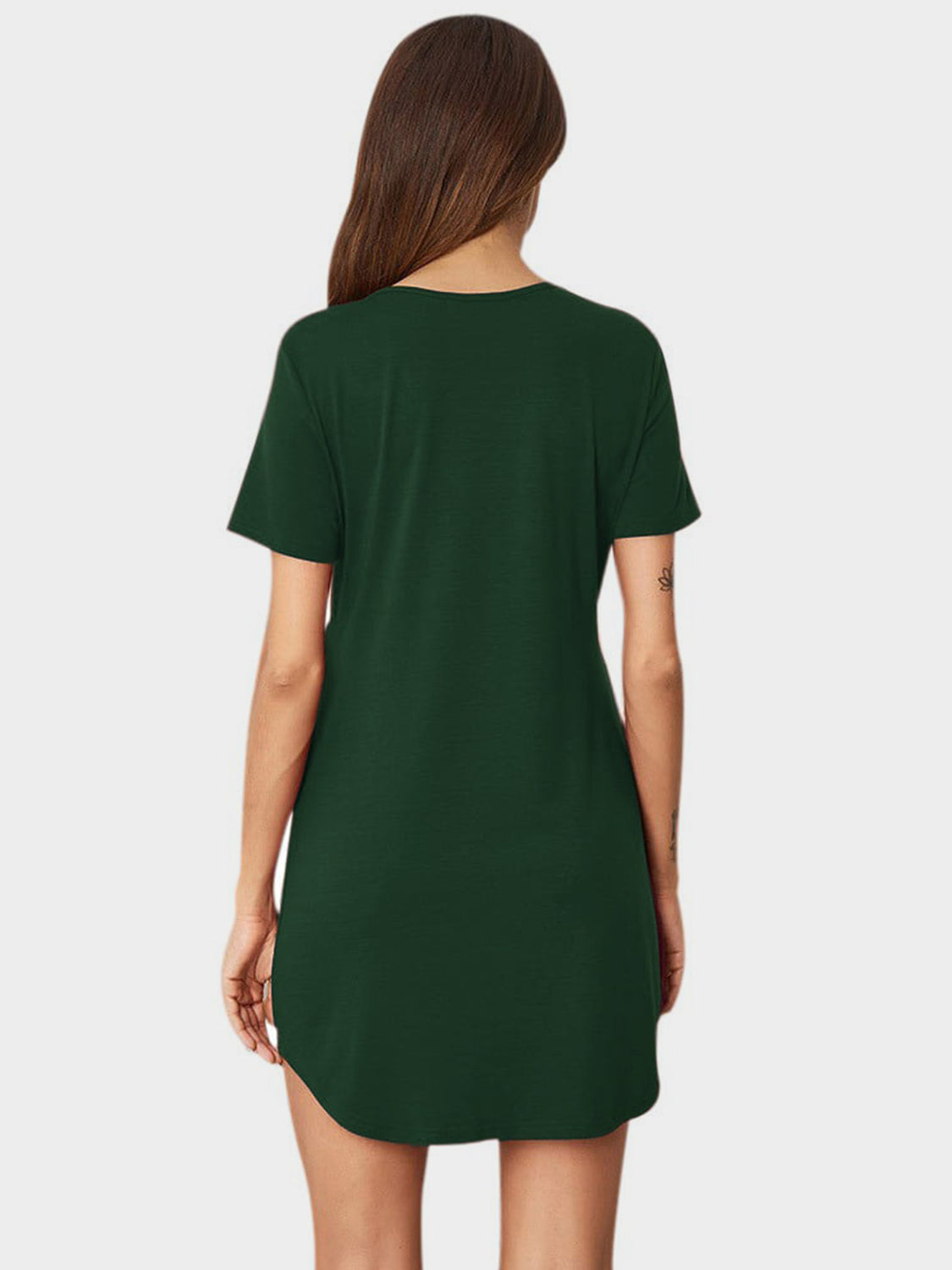 V-Neck Short Sleeve Lounge Dress 