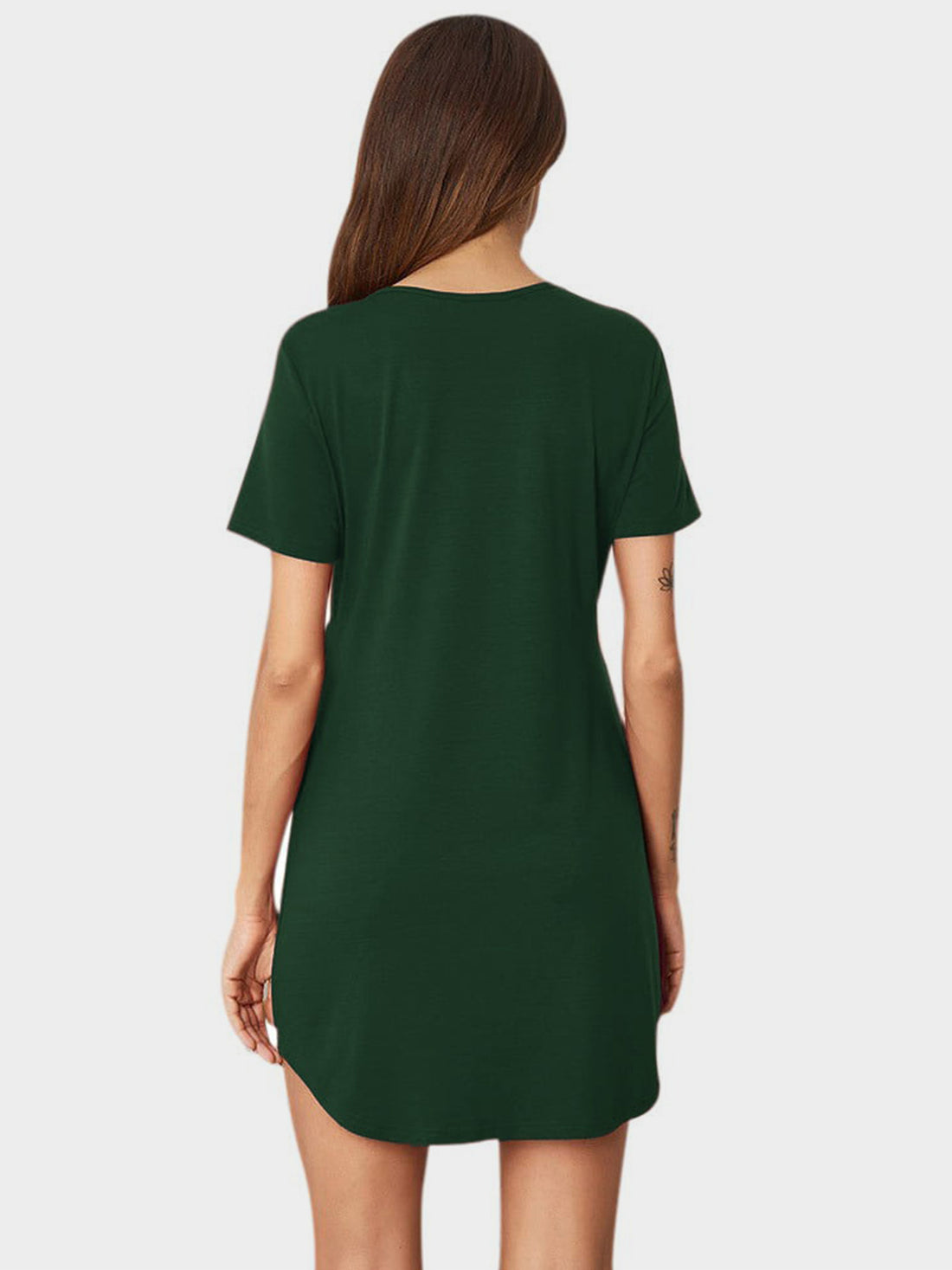 V-Neck Short Sleeve Lounge Dress 