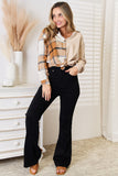Perfee Plaid Print Dropped Shoulder Shirt 