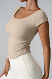 Round Neck Short Sleeve Active T-Shirt 