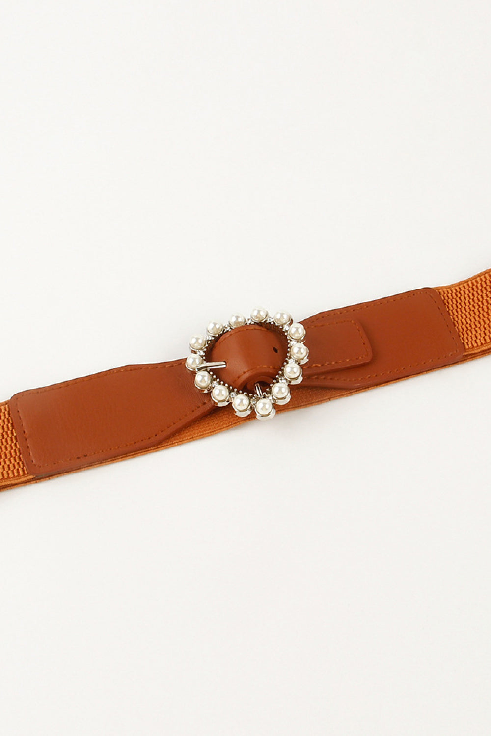 Pearl Heart Buckle Elastic Belt 