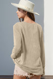 Double Take Full Size Notched Thumbhole Long Sleeve T-Shirt 