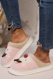 Elk Furry PVC Flat Slippers 
