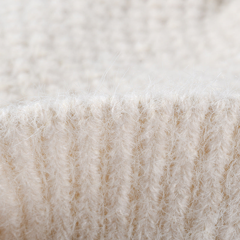 Thermal Bow Knit Hat with Pompom 