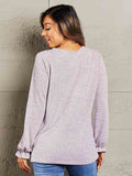Mandy Long Flounce Sleeve Round Neck Blouse 