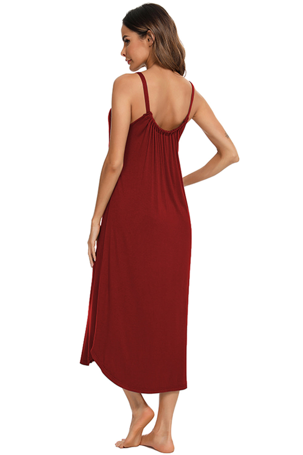 V-Neck Midi Lounge Dress 