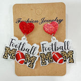 Heart Shape Sports Theme Acrylic Dangle Earrings 