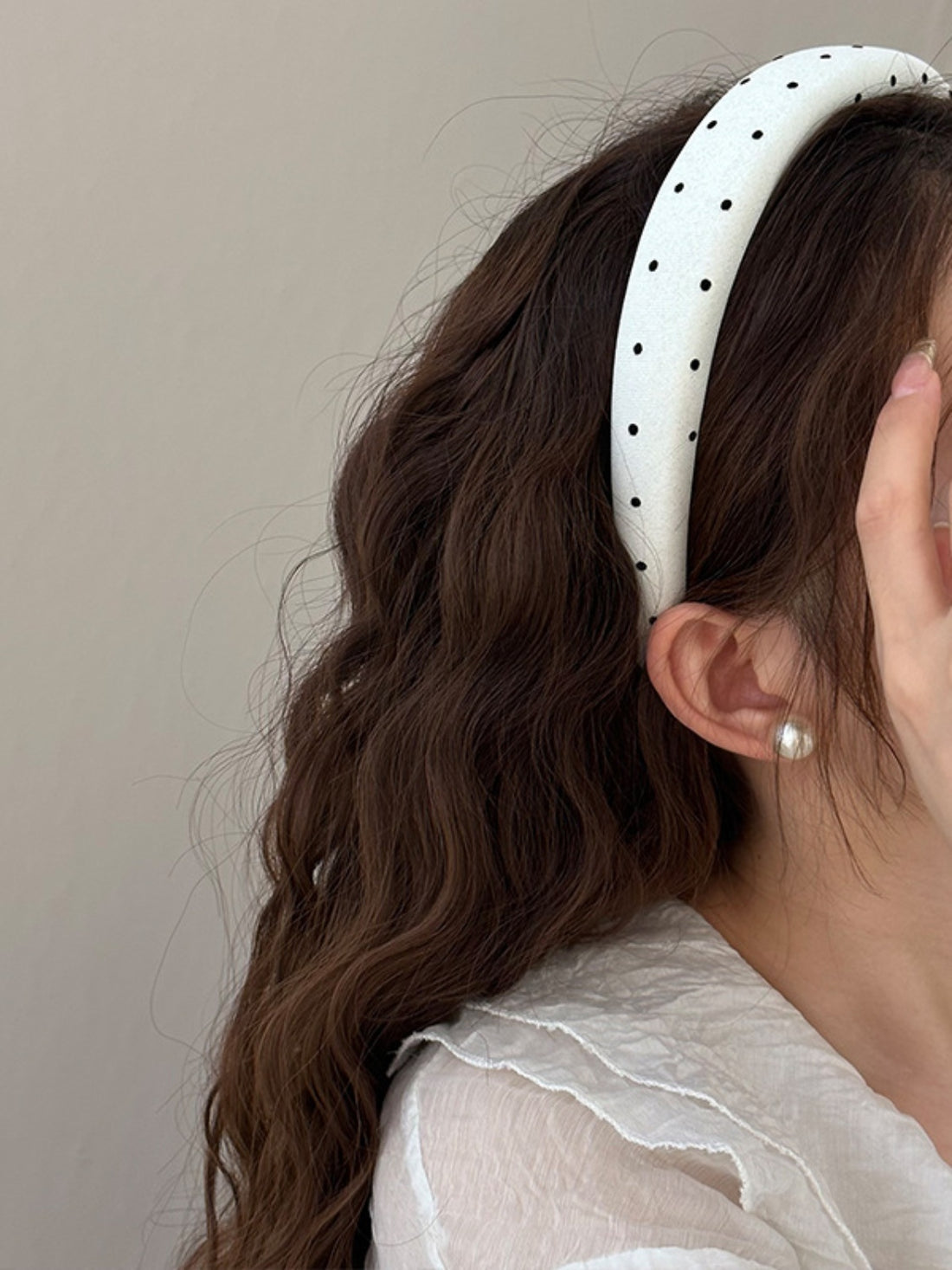 Polka Dot Polyester Wide Headband 