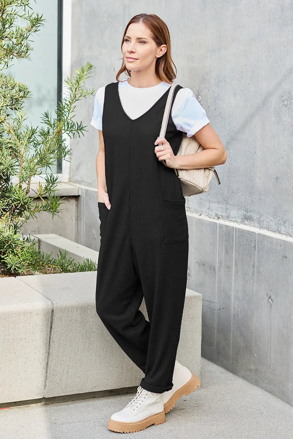 Double Take Full Size Sleeveless Straight Jumpsuit 