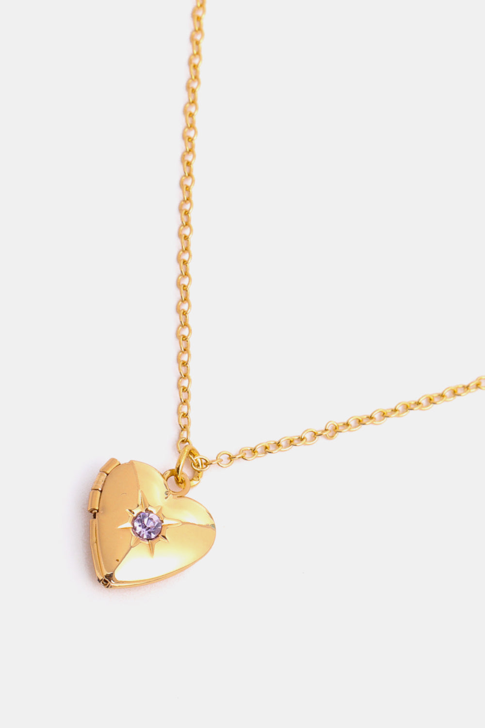 Zircon Heart Shape 14K Gold-Plated Pendant Necklace 