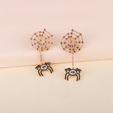Spider Rhinestone Alloy Earrings 