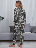 Shiny Tie-Dye Round Neck Top and Pants Lounge Set Lingerie & Nightwear