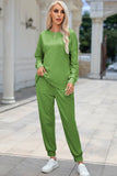 Round Neck Top and Drawstring Pants Lounge Set Lingerie & Nightwear