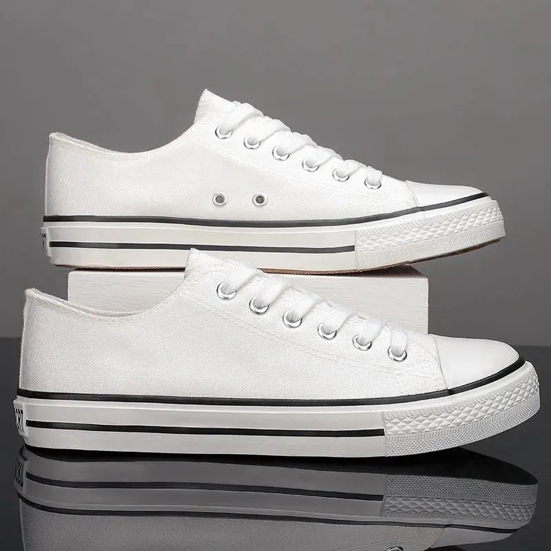 Lace Up Round Toe Canvas Sneakers 