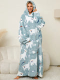 Fuzzy Pocketed Long Sleeve Hooded Lounge Dress Lingerie & Nightwear