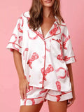 Button Up Half Sleeve Shirt and Shorts Lounge Set Lingerie & Nightwear
