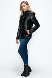 How Dare U Pocketed Zip Up Puffer Jacket with Removable Hood 