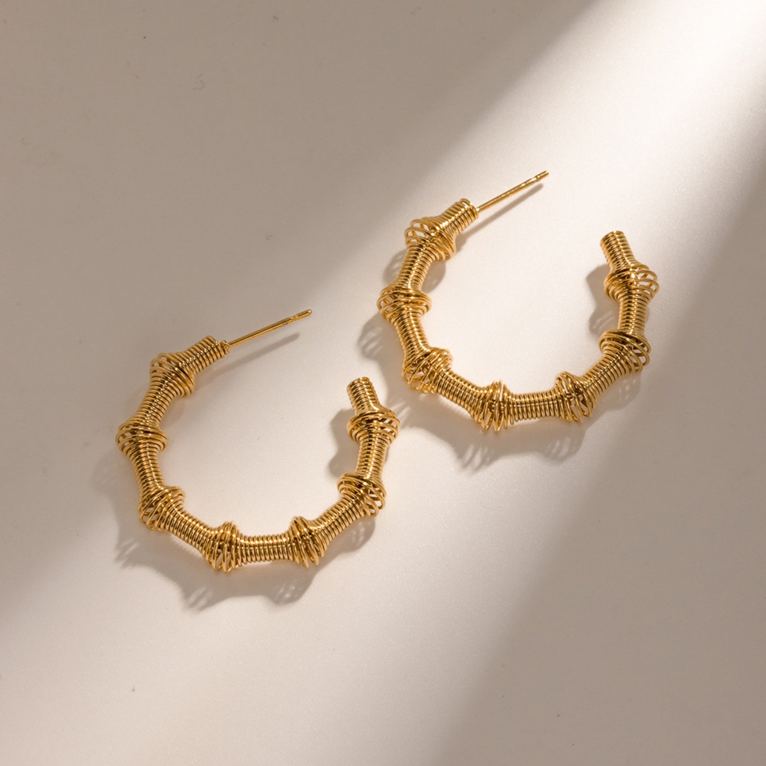 18K Gold-Plated Stainless Steel C-Hoop Earrings 