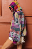 Double Take Full Size Half Zip Exposed Seam Fleece Hoodie 