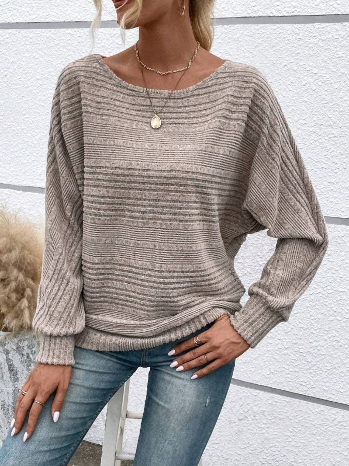 Full Size Round Neck Long Sleeve Top 