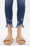 Kancan Raw Hem High Waist Cropped Jeans 