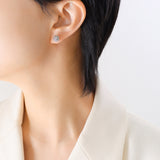 Titanium Steel Rose Stud Earrings 