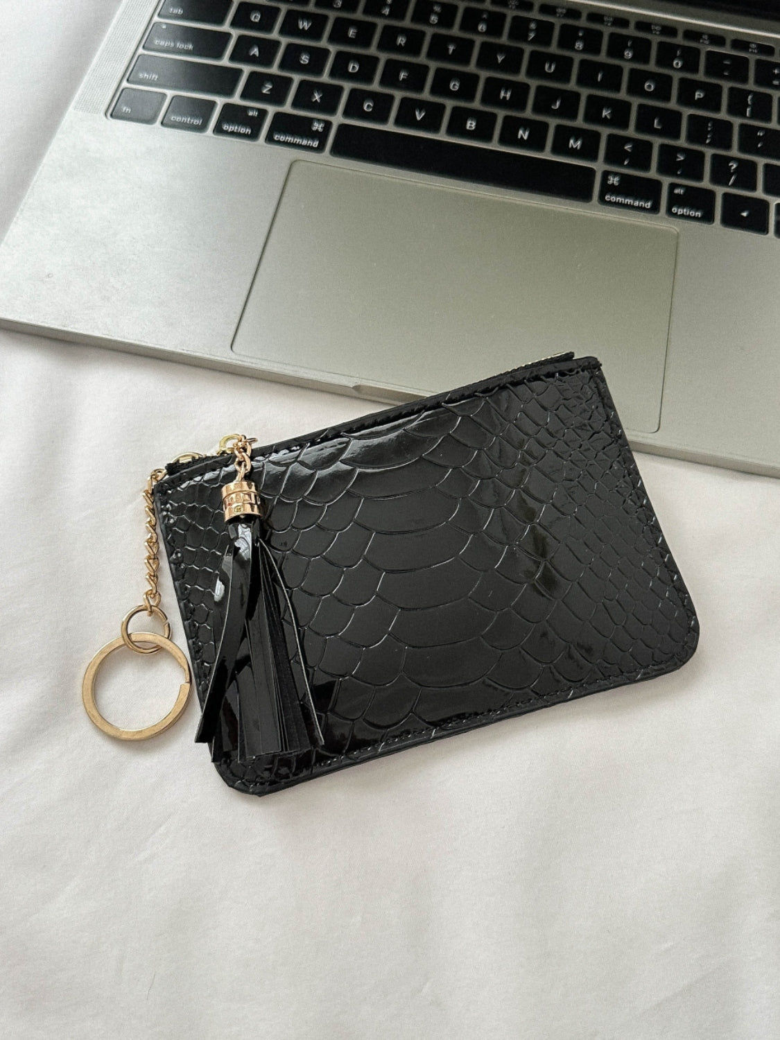 PU Leather Tassel Trim Card Case 