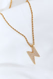 Brass Lightning Pendant Necklace 