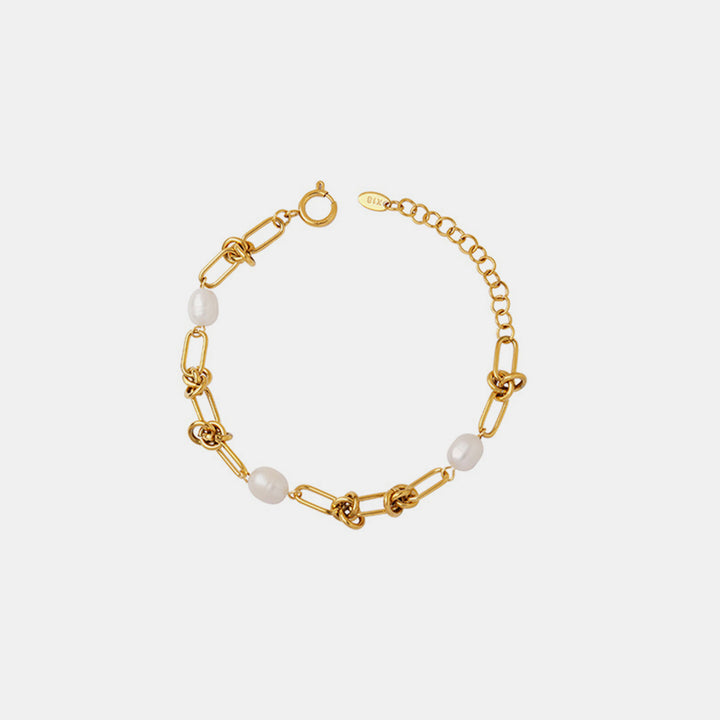 Freshwater Pearl Titanium Steel Bracelet 