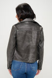 Coalition LA Zip Up Biker Jacket with Belt 