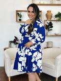 Double Take Full Size Floral Ruffle Hem Smocked Dress with Pockets 
